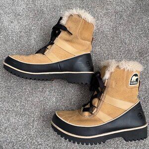 Sorel Tivoli II Curry Suede/Black Waterproof Winter Boots Nl2089-373 Women's 6